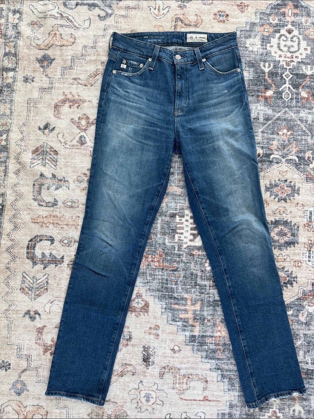 AG Adriano Goldschmied Women's Straight-Leg Jeans in Washed Blue